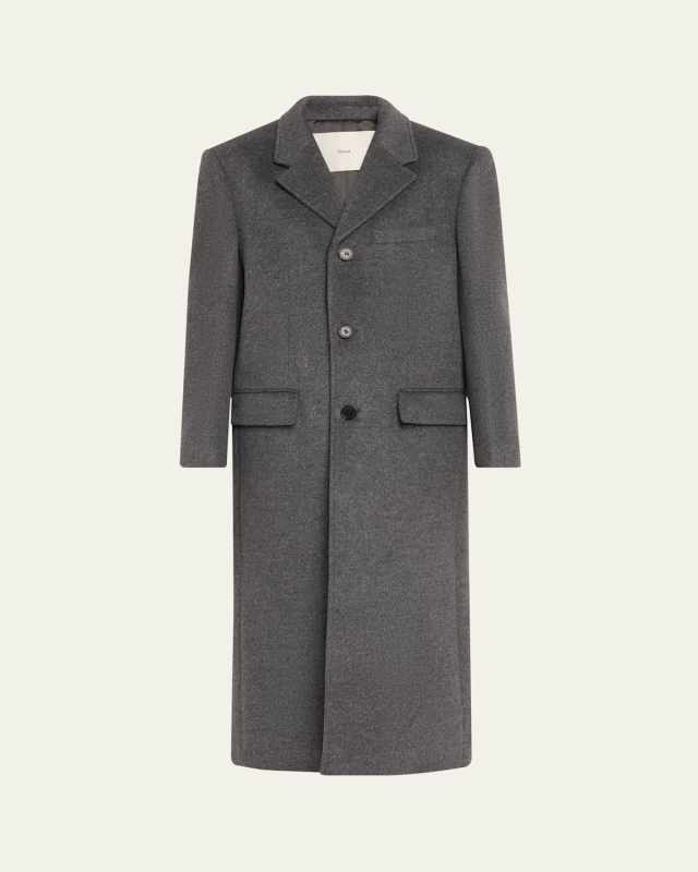 3-Button Wool-Cashmere Coat